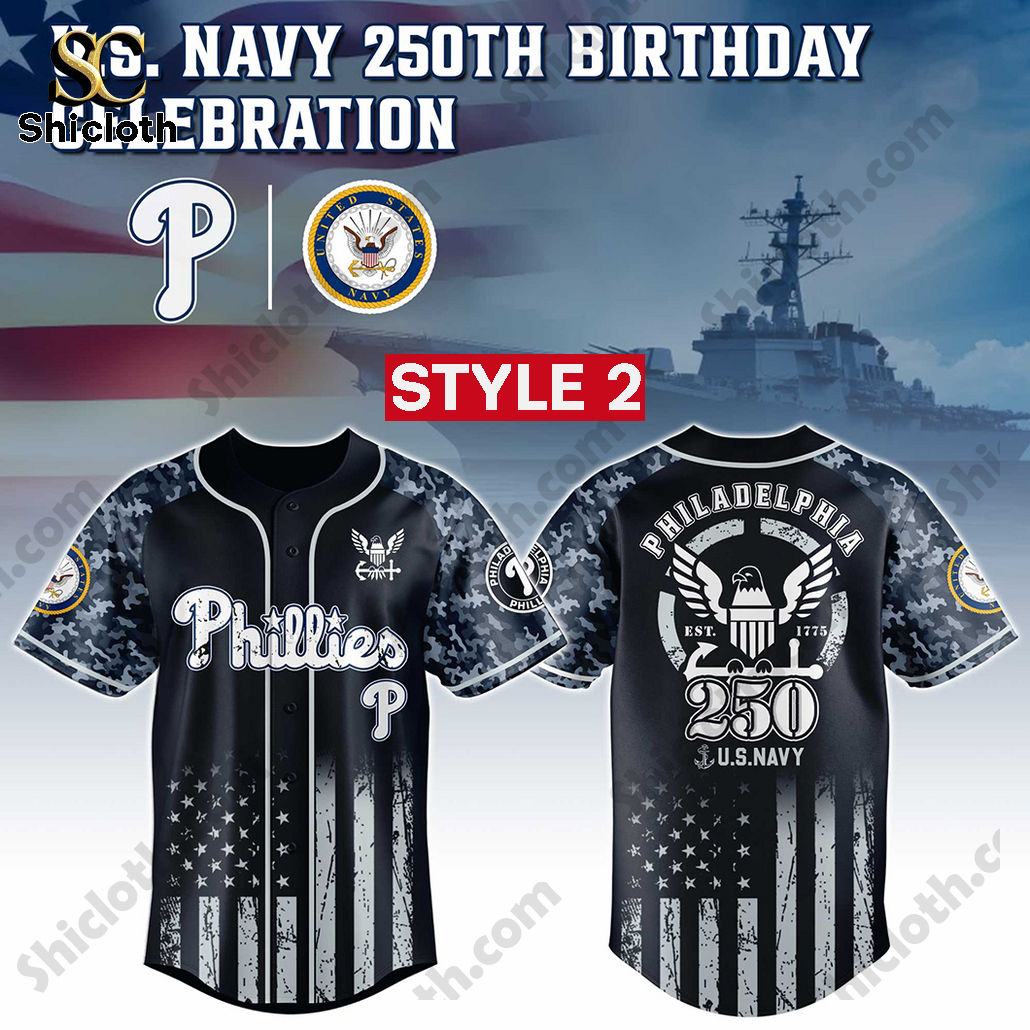 Alternative view of Philadelphia Phillie x USMC 250th Birthday Celebration 2025 Baseball Jersey