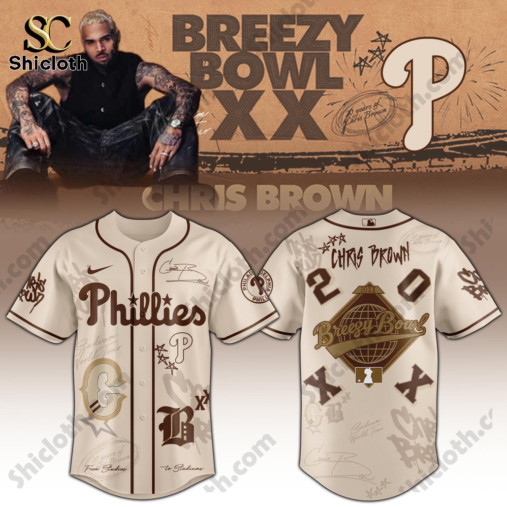 Philadelphia Phillies Chris Brown Breezy Bowl XX Tour 2025 Baseball Jersey