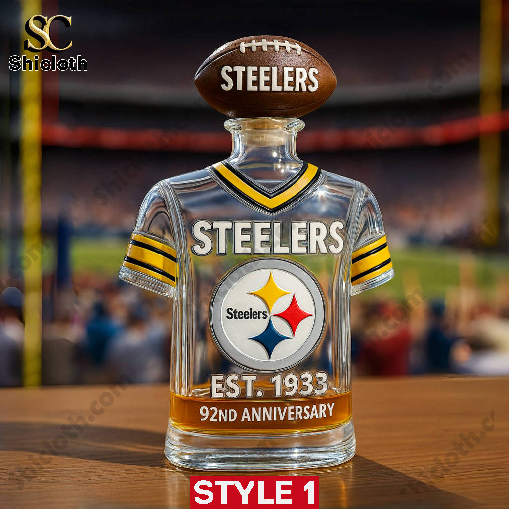 Pittsburgh Steelers 92nd Anniversary Whiskey Bottle