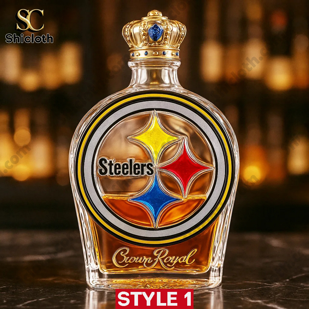 Pittsburgh Steelers Terrible Towel 50th Anniversary Whiskey Bottle