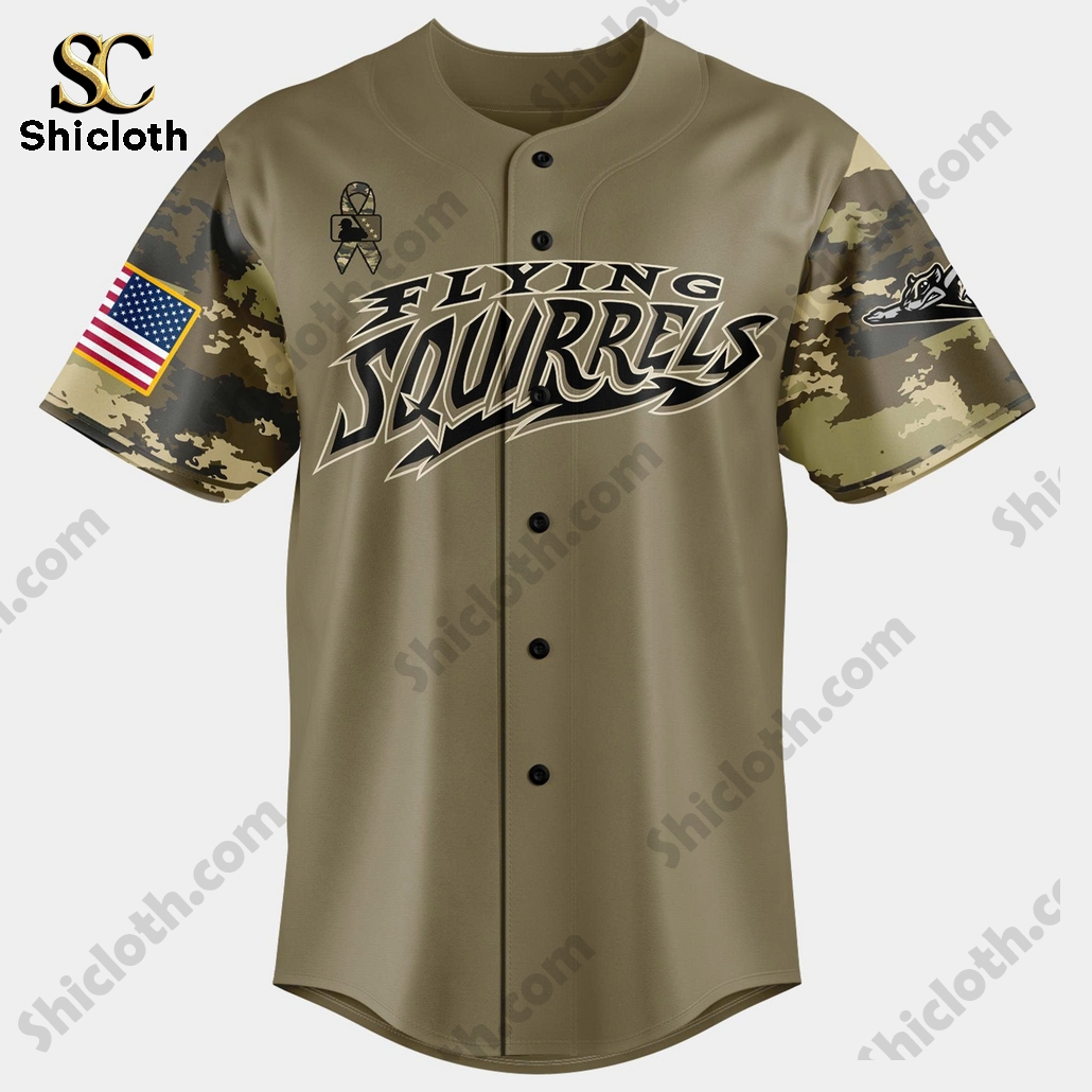 Alternative view of Richmond Flying Squirrels Military Appreciation Night 2025 Baseball Jersey