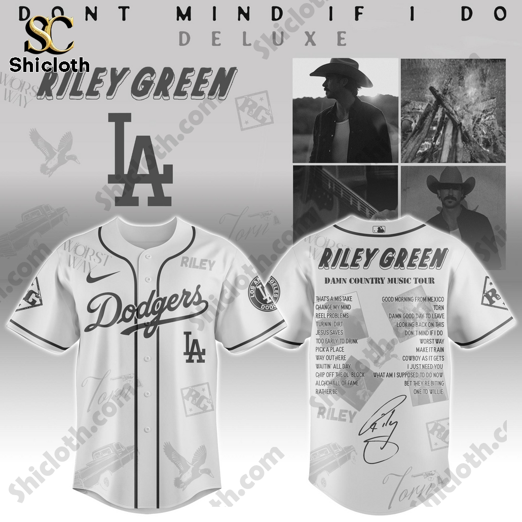 Riley Green Damn Country Music Tour 2025 Dodgers Jersey