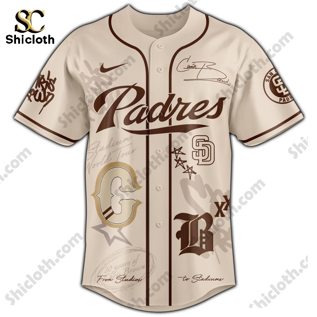Alternative view of San Diego Padres Chris Brown Breezy Bowl XX Tour 2025 Baseball Jersey