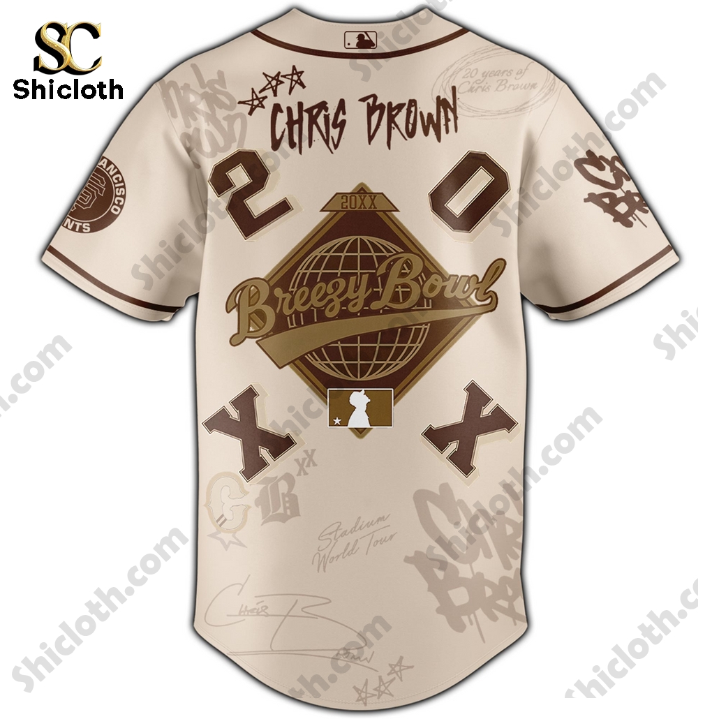 San Francisco Giants Chris Brown Breezy Bowl XX Tour 2025 Baseball Jersey 3 San Francisco Giants Chris Brown Breezy Bowl XX Tour 2025 Baseball Jersey - Image 3