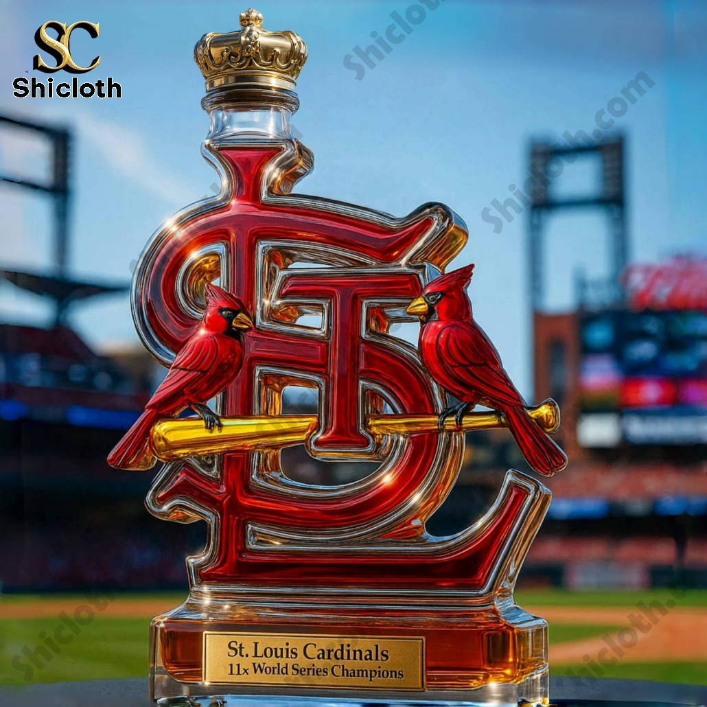 St. Louis Cardinals 11x World Champs Whiskey Bottle