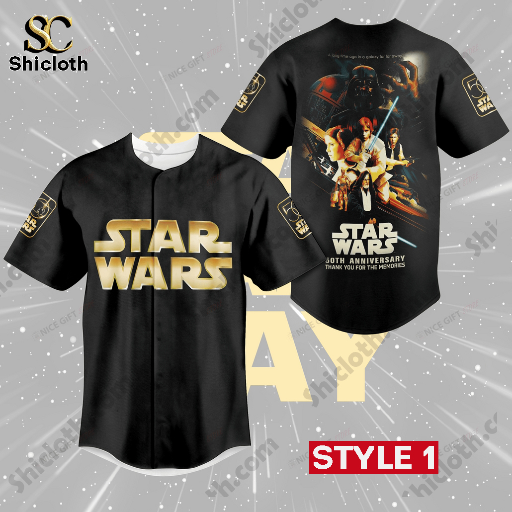 Star Wars 50th Anniversary 2025 Custom Baseball Jersey