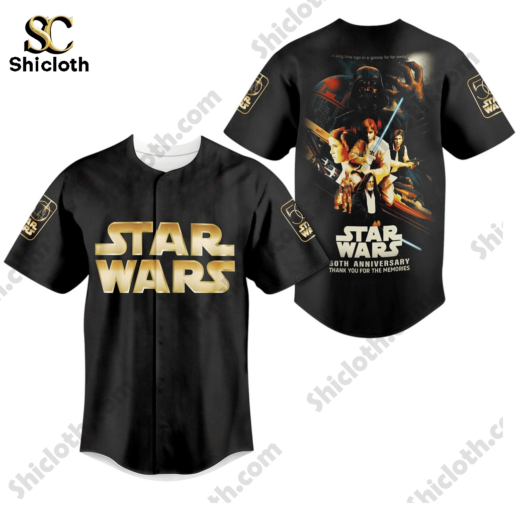 Alternative view of Star Wars 50th Anniversary 2025 Custom Baseball Jersey