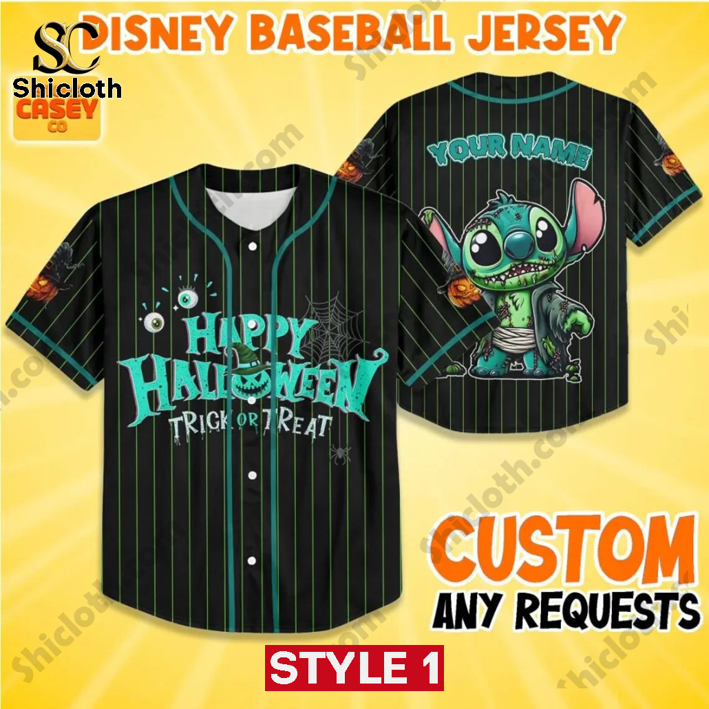 Stitch Trick or Treater Halloween 2025 Custom Baseball Jersey