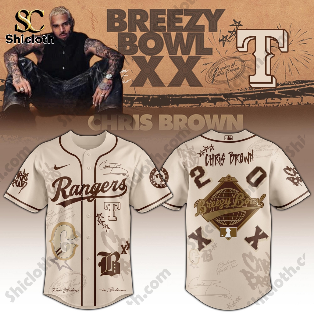 Texas Rangers Chris Brown Breezy Bowl XX Tour 2025 Baseball Jersey
