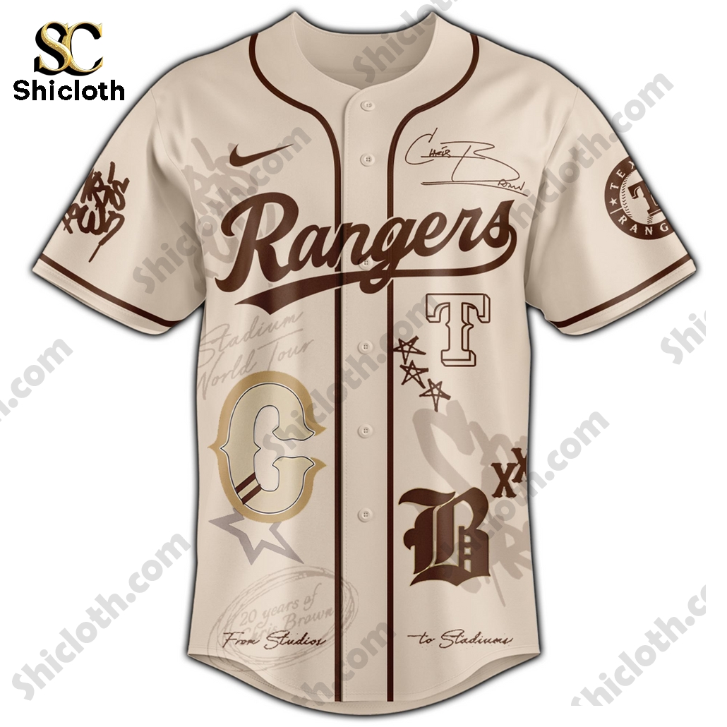 Alternative view of Texas Rangers Chris Brown Breezy Bowl XX Tour 2025 Baseball Jersey