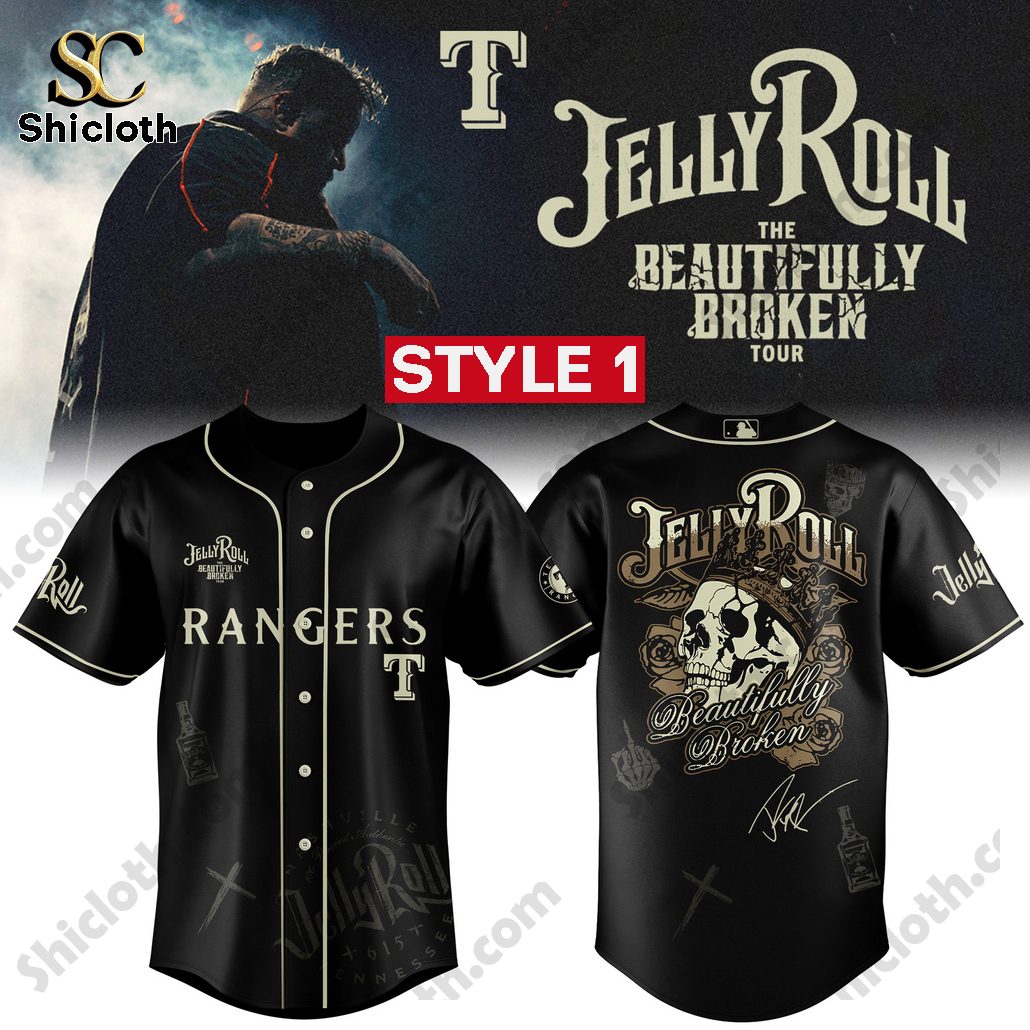Texas Rangers Jelly Roll Tour 2025 Custom Baseball Jersey