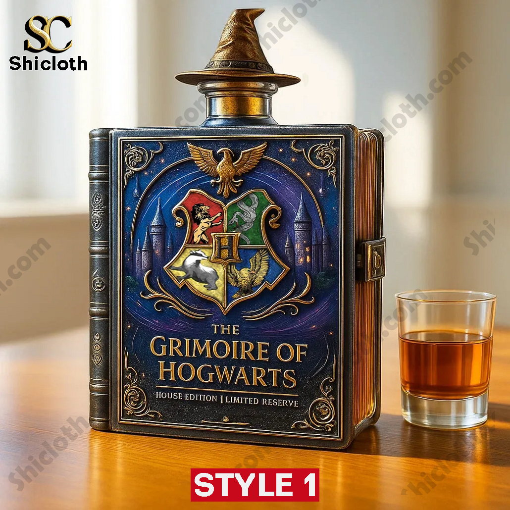 The Grimoire of Hogwarts Whiskey Bottle