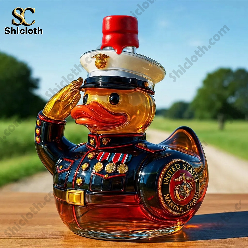U.S. Marine Corps Tribute Glass Duck Whisky Bottle 3 U.S. Marine Corps Tribute Glass Duck Whisky Bottle - Image 3