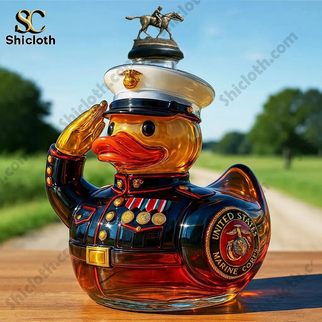 U.S. Marine Corps Tribute Glass Duck Whisky Bottle 4 U.S. Marine Corps Tribute Glass Duck Whisky Bottle - Image 4