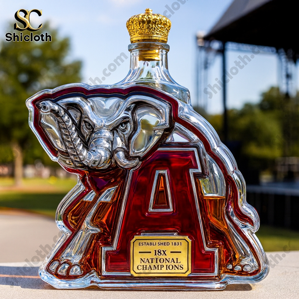 University of Alabama 18x National Championship Commemorative Whiskey Bottle