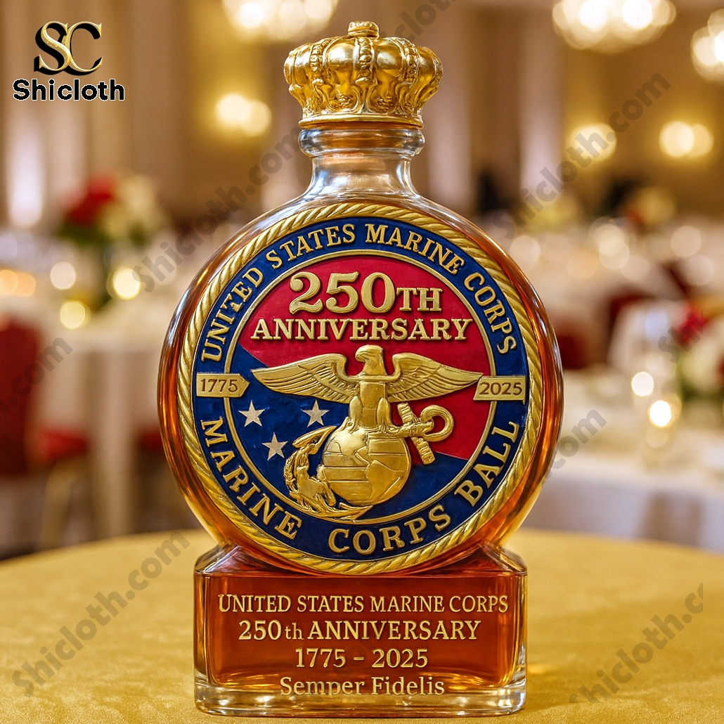 USMC 250th Anniversary 1775-2025 Commemorative Whiskey Bottle