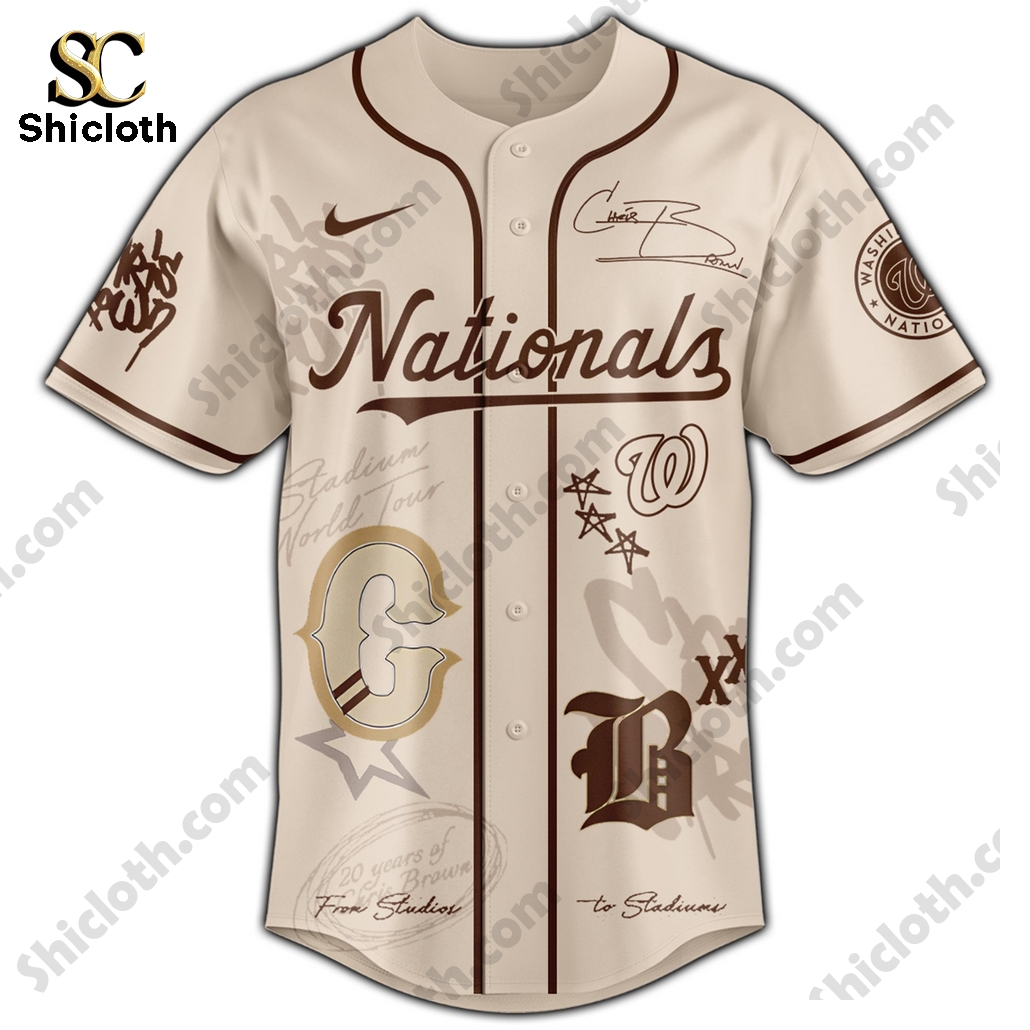 Alternative view of Washington Nationals Chris Brown Breezy Bowl XX Tour 2025 Baseball Jersey