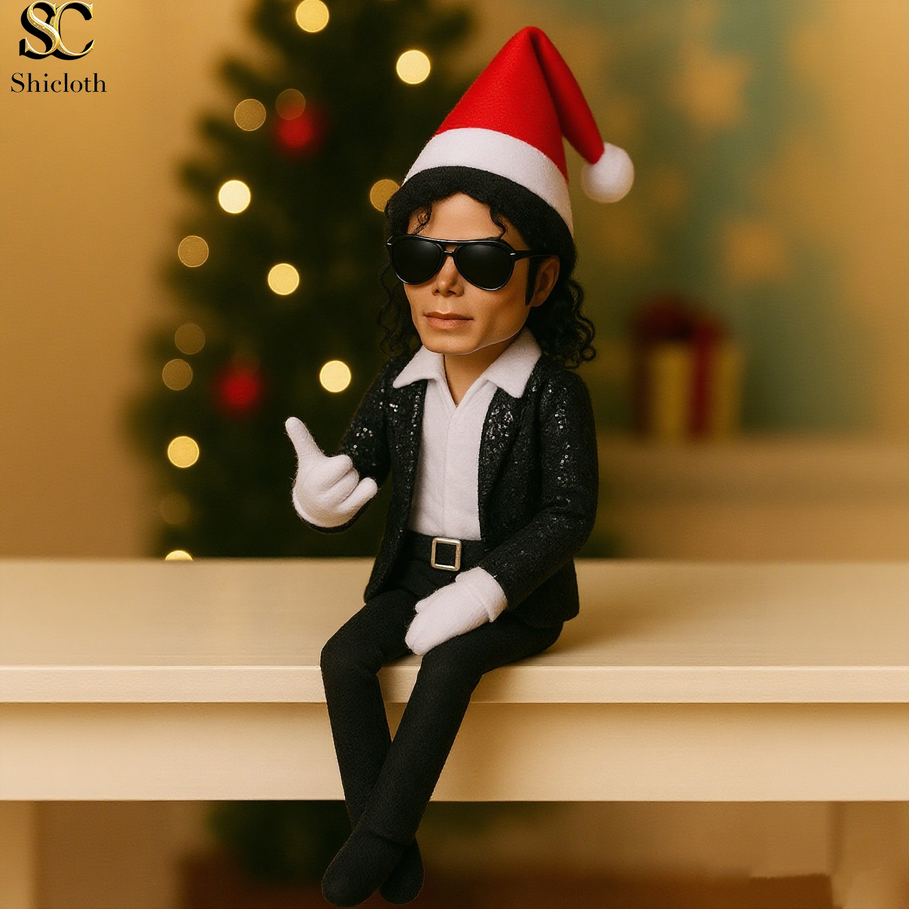 King of Pop Michael Jackson Christmas Elf Doll