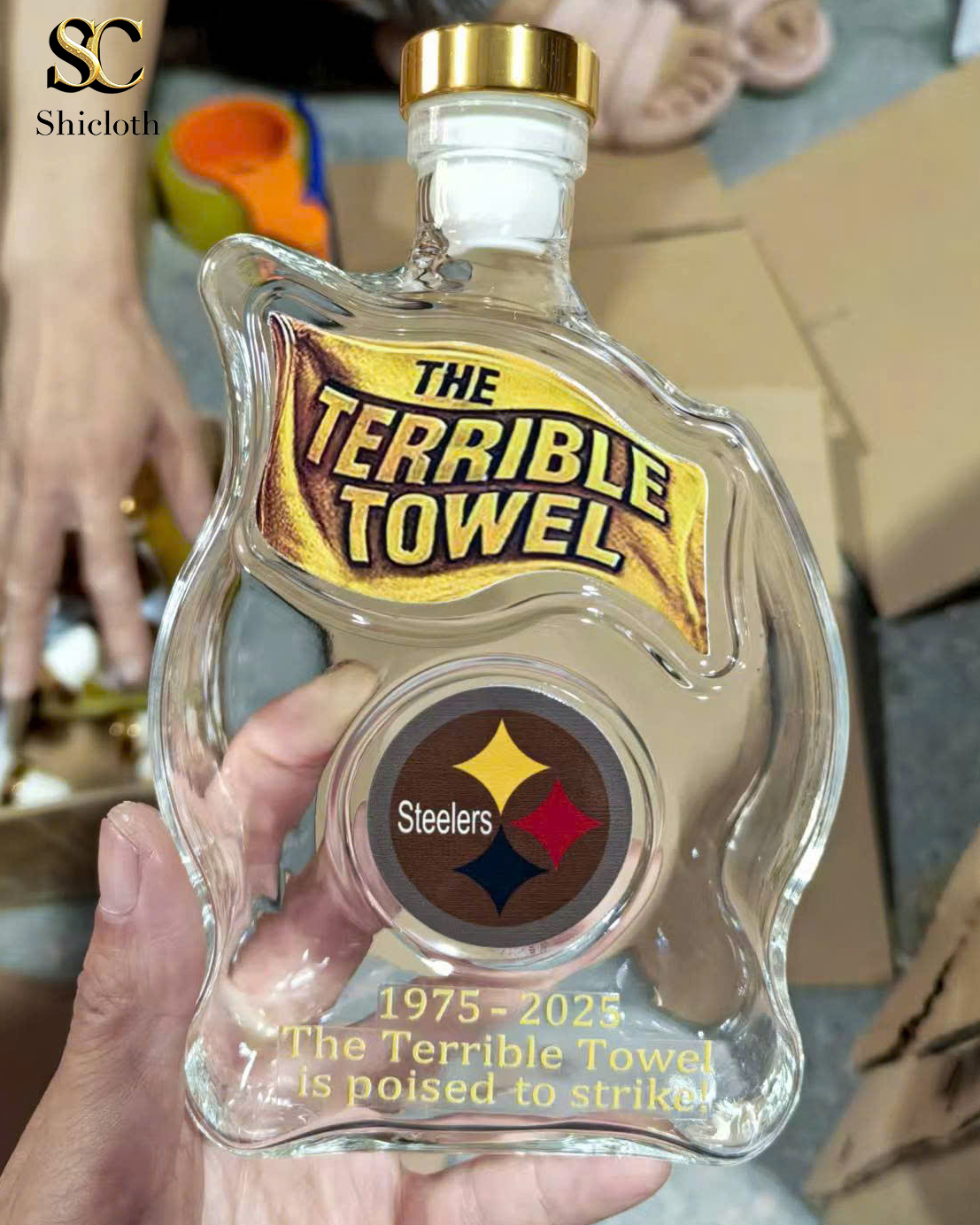 The Terrible Towel 1975–2025 Anniversary Whiskey Bottle