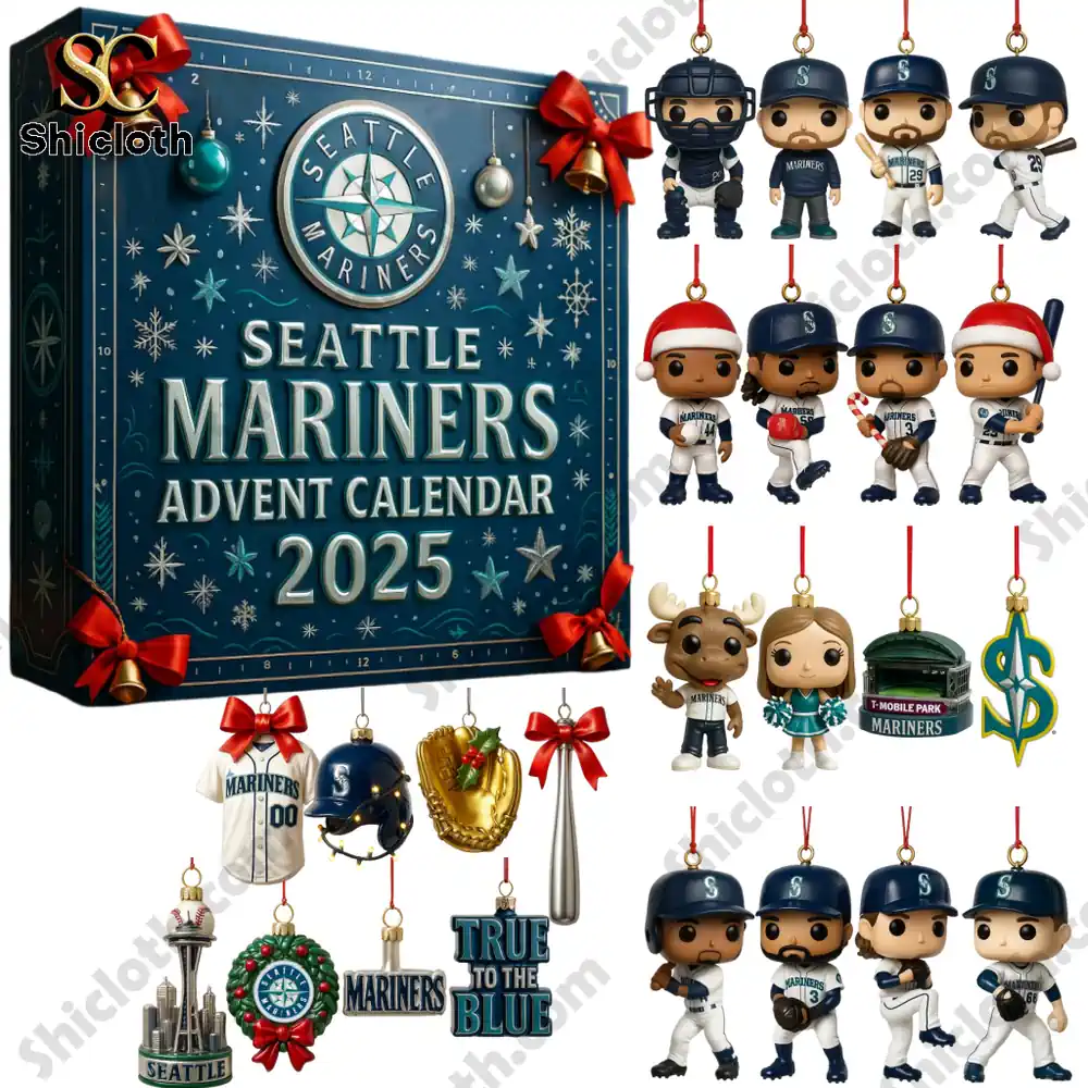 Seattle Mariners Advent Calendar 2025 with collectible figures and themed ornaments.