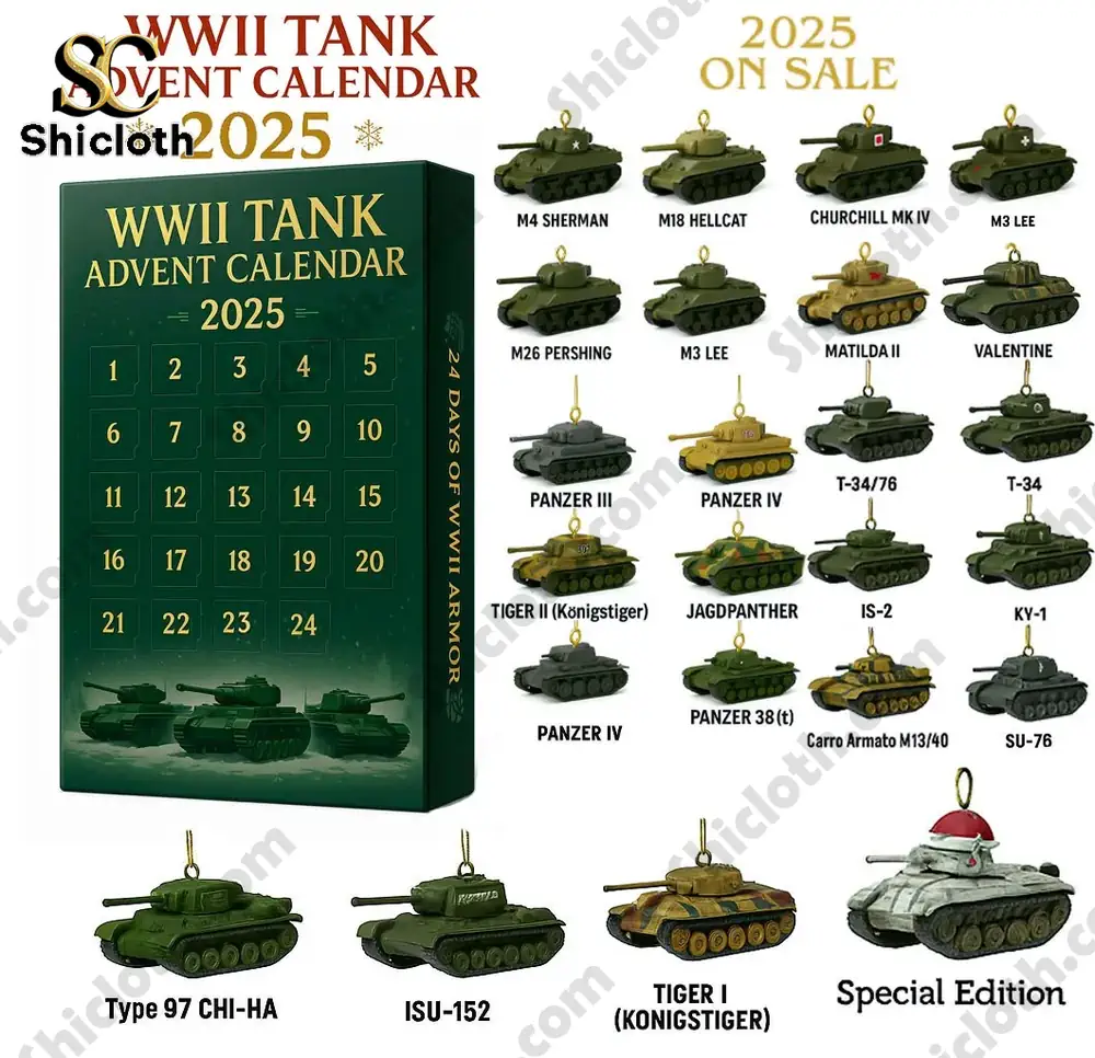 WWII Tank Advent Calendar 2025 box with miniature tank models lineup!