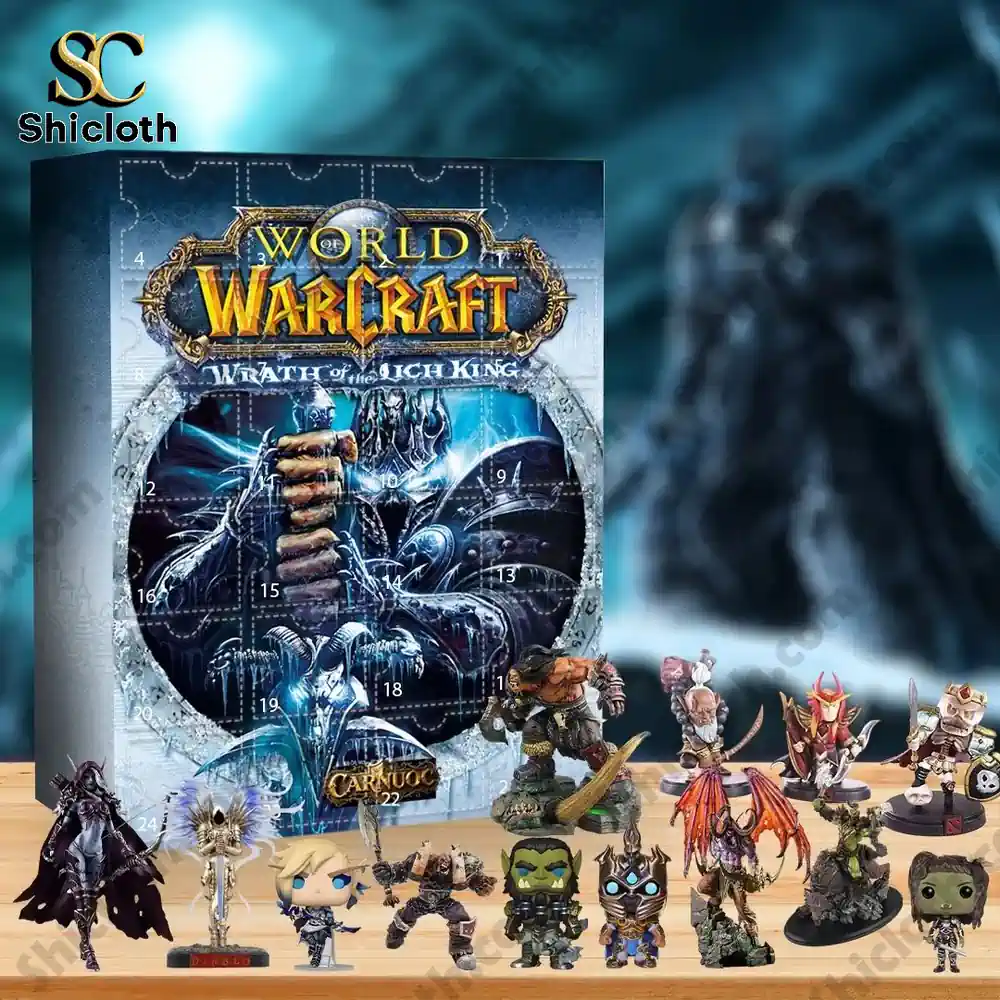 2025 World of Warcraft Advent Calendar 4 World of Warcraft Wrath of the Lich King Advent Calendar 2025 with mixed style collectible figures.