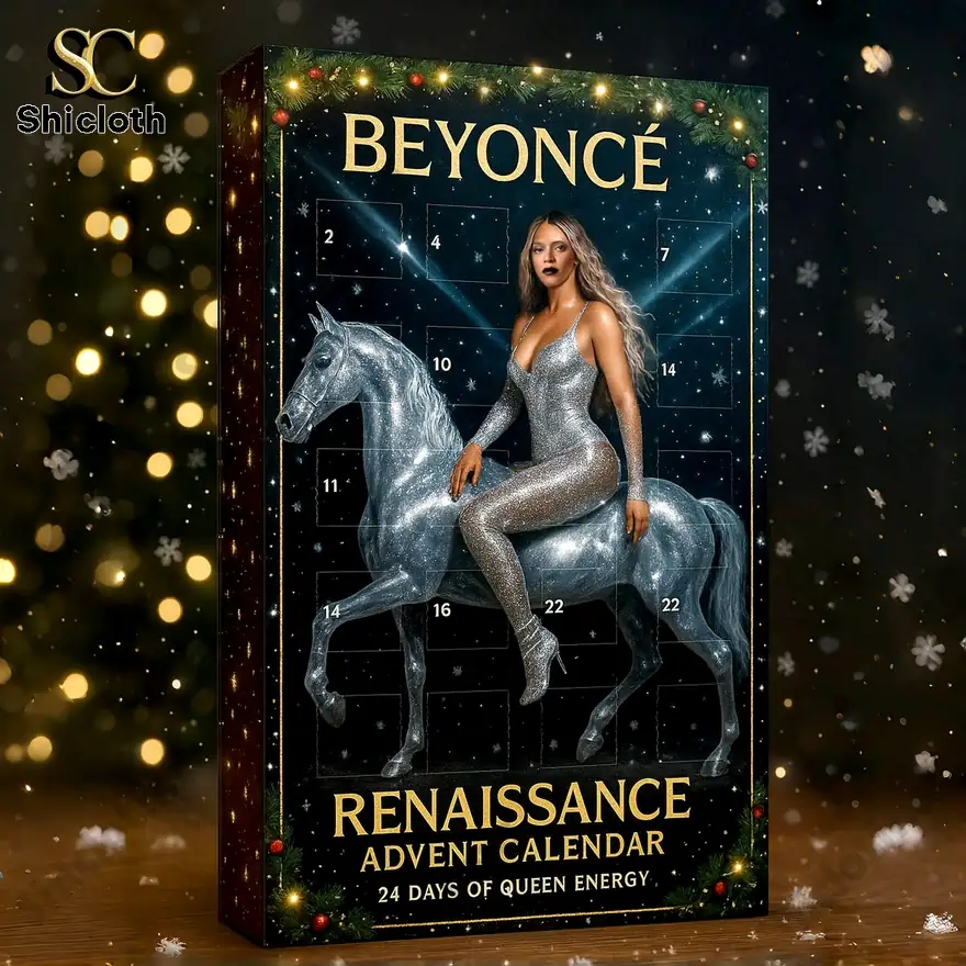 24 Days of Queen Energy The Beyoncé Renaissance Advent Calendar 3 Close up of Beyonce Renaissance advent calendar featuring Beyonce on a silver horse.