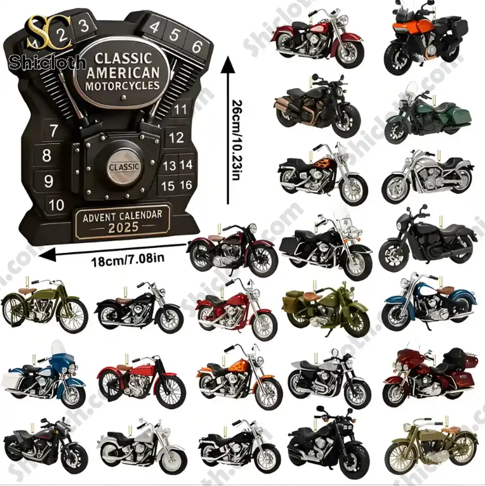 American Motorcycles Advent Calendar 2025 3 Classic American Motorcycles Advent Calendar 2025 box with motorcycle designs.