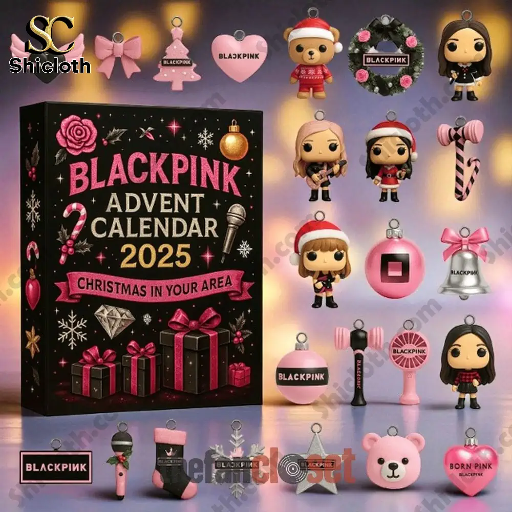 Blackpink Advent Calendar 2025 box with ornaments and mini figures.
