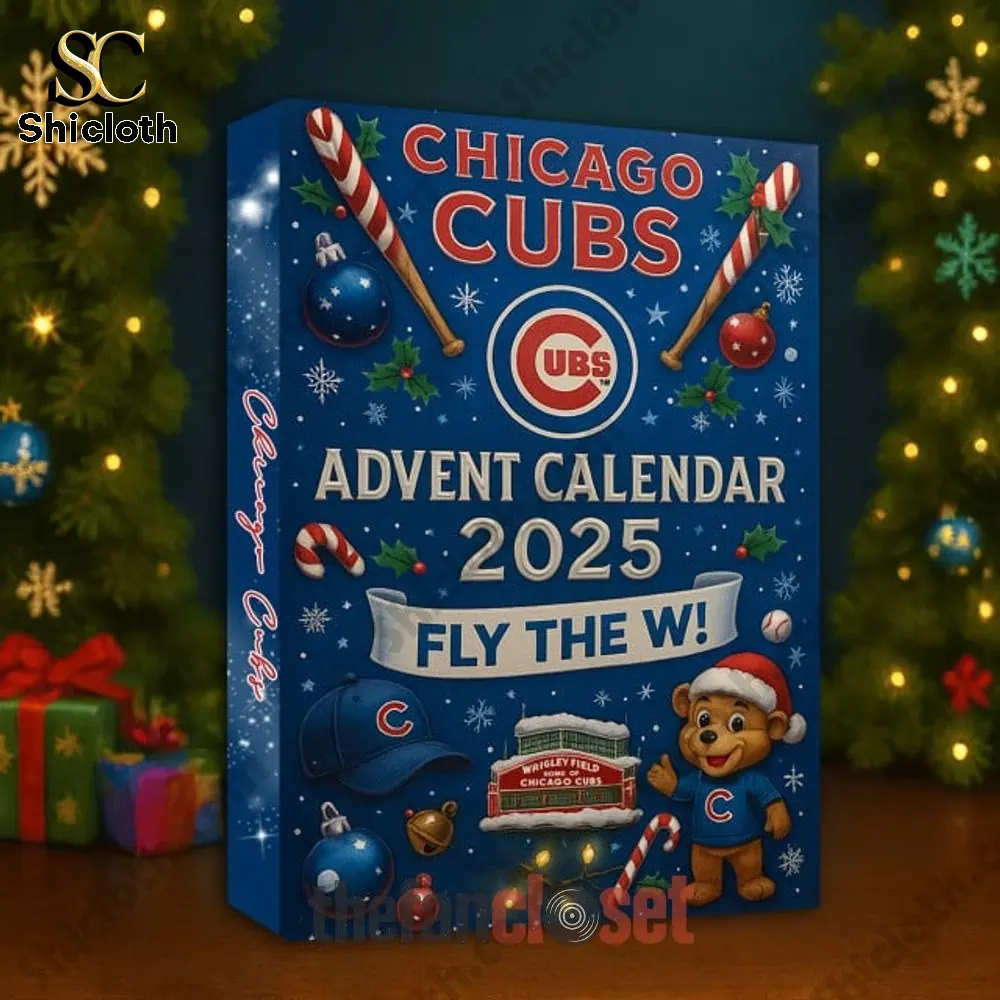 Chicago Cubs Advent Calendar 2025 holiday edition box with Christmas design!