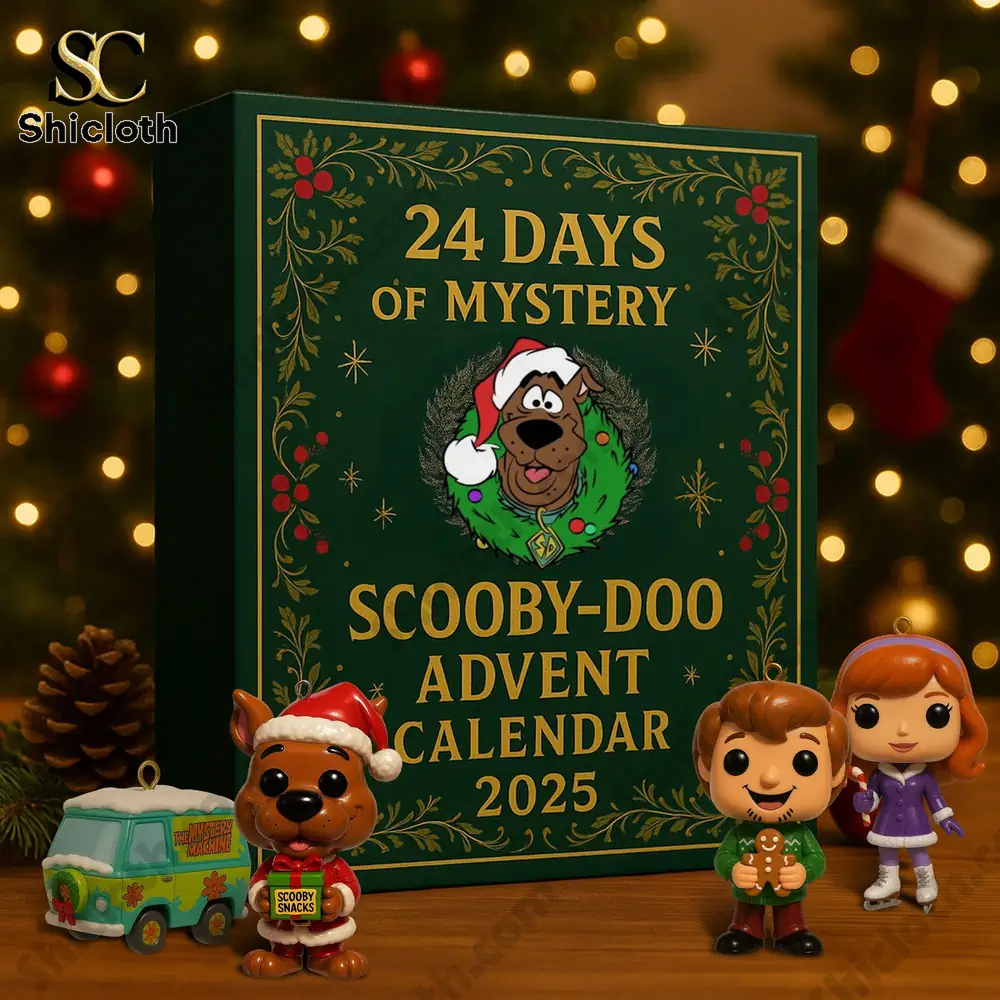 The Scooby Doo Advent Calendar 2025 box displayed with Scooby and character ornaments.