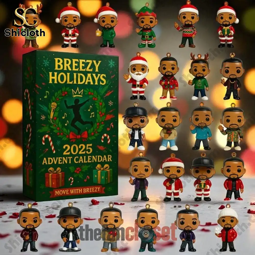 Breezy Holidays 2025 Advent Calendar with collectible mini figures displayed around the box.