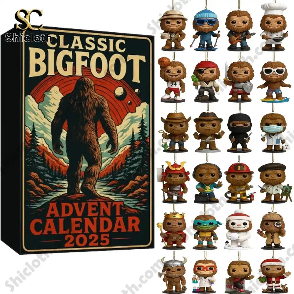 Classic Bigfoot Advent Calendar 2025 with collectible mini Bigfoot figures in different outfits.