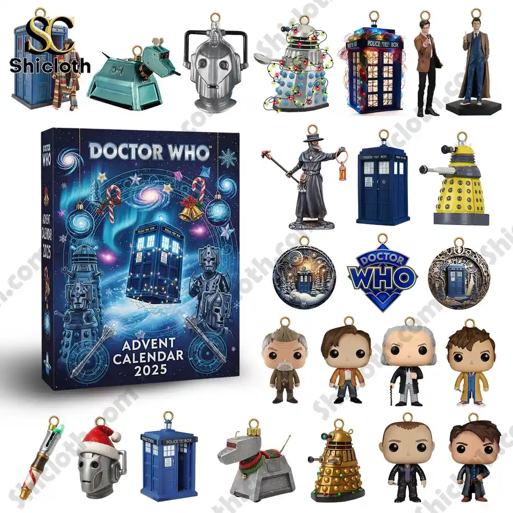 Doctor Who Premium Advent Calendar 2025 3 Doctor Who Advent Calendar 2025 with figurines and themed ornaments.