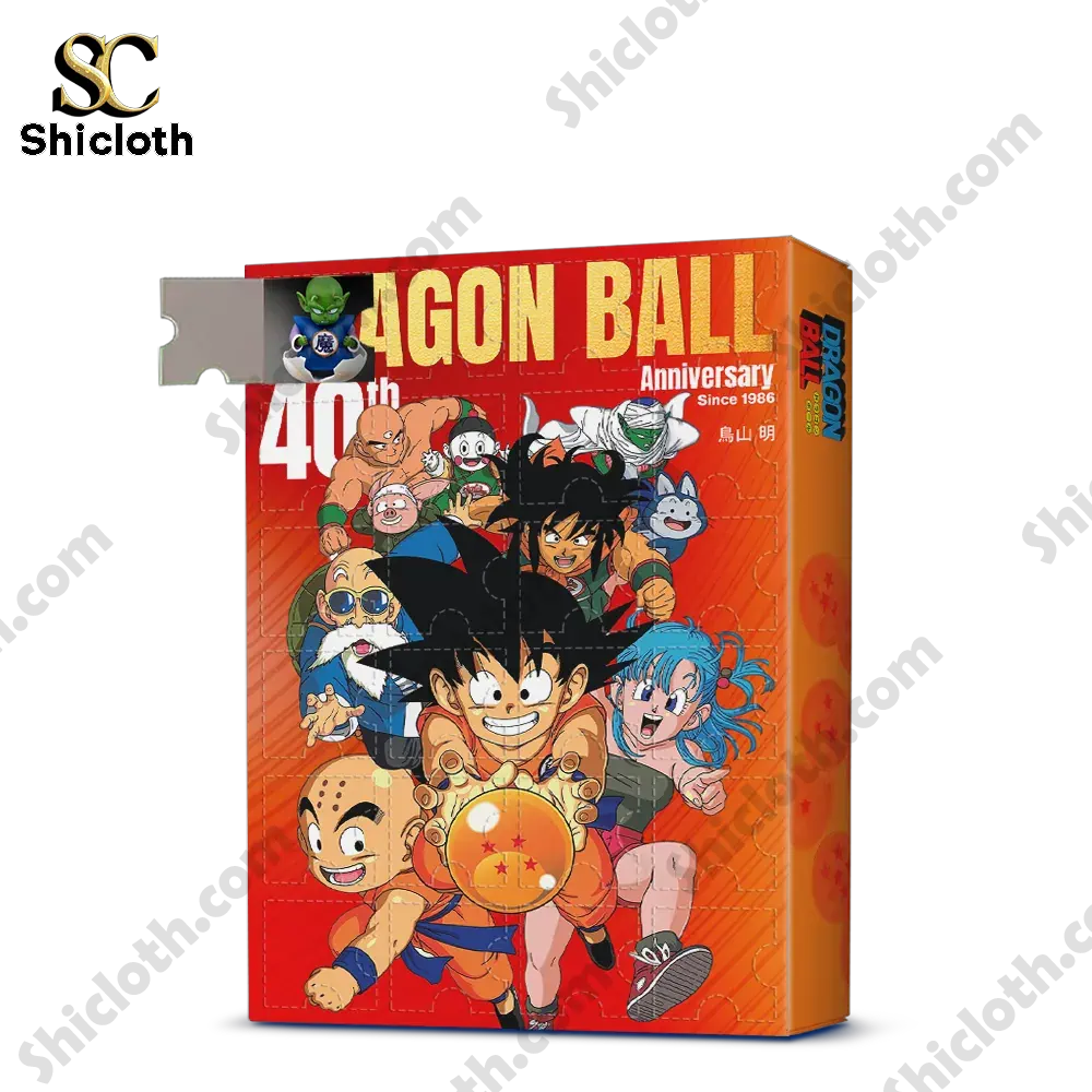 Dragon Ball Anime Advent Calendar 3 Dragon Ball Advent Calendar box with a character figurine revealed in an open slot.