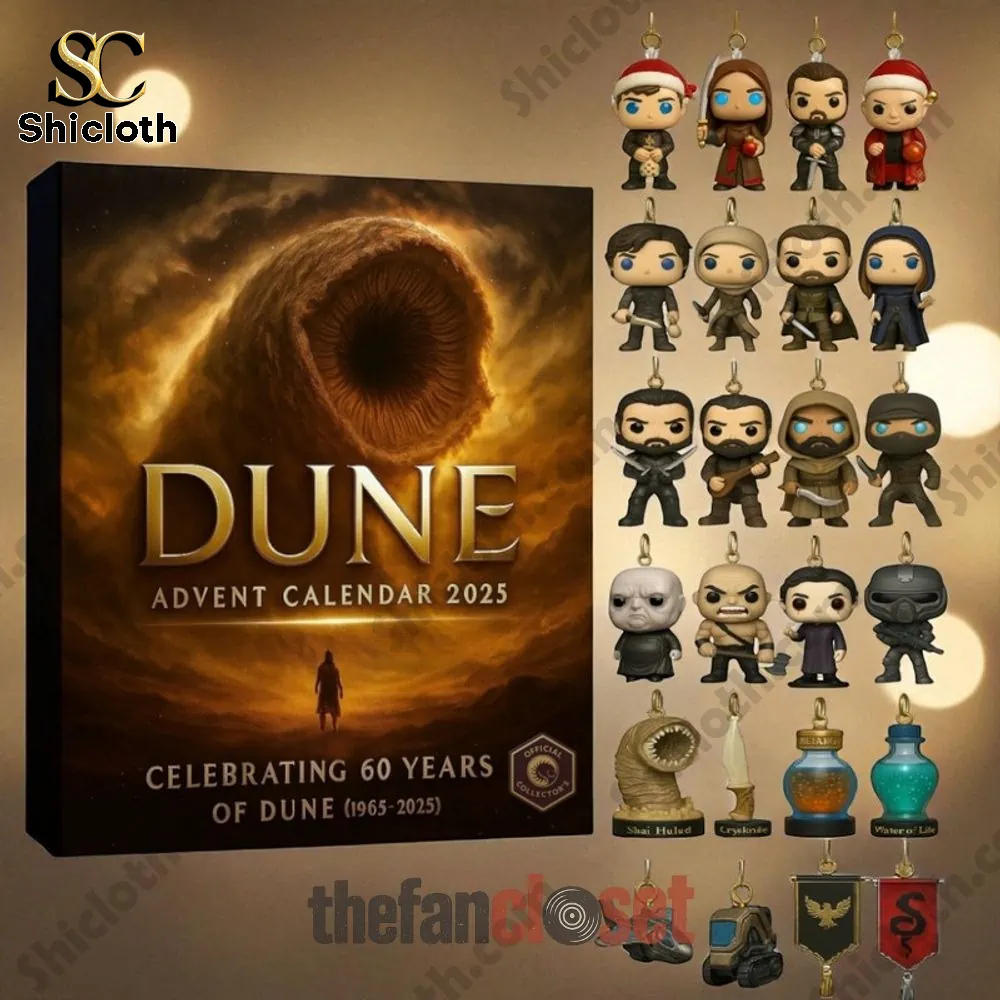 Dune Advent Calendar 2025 box with collectible mini figures and symbols from Shicloth.