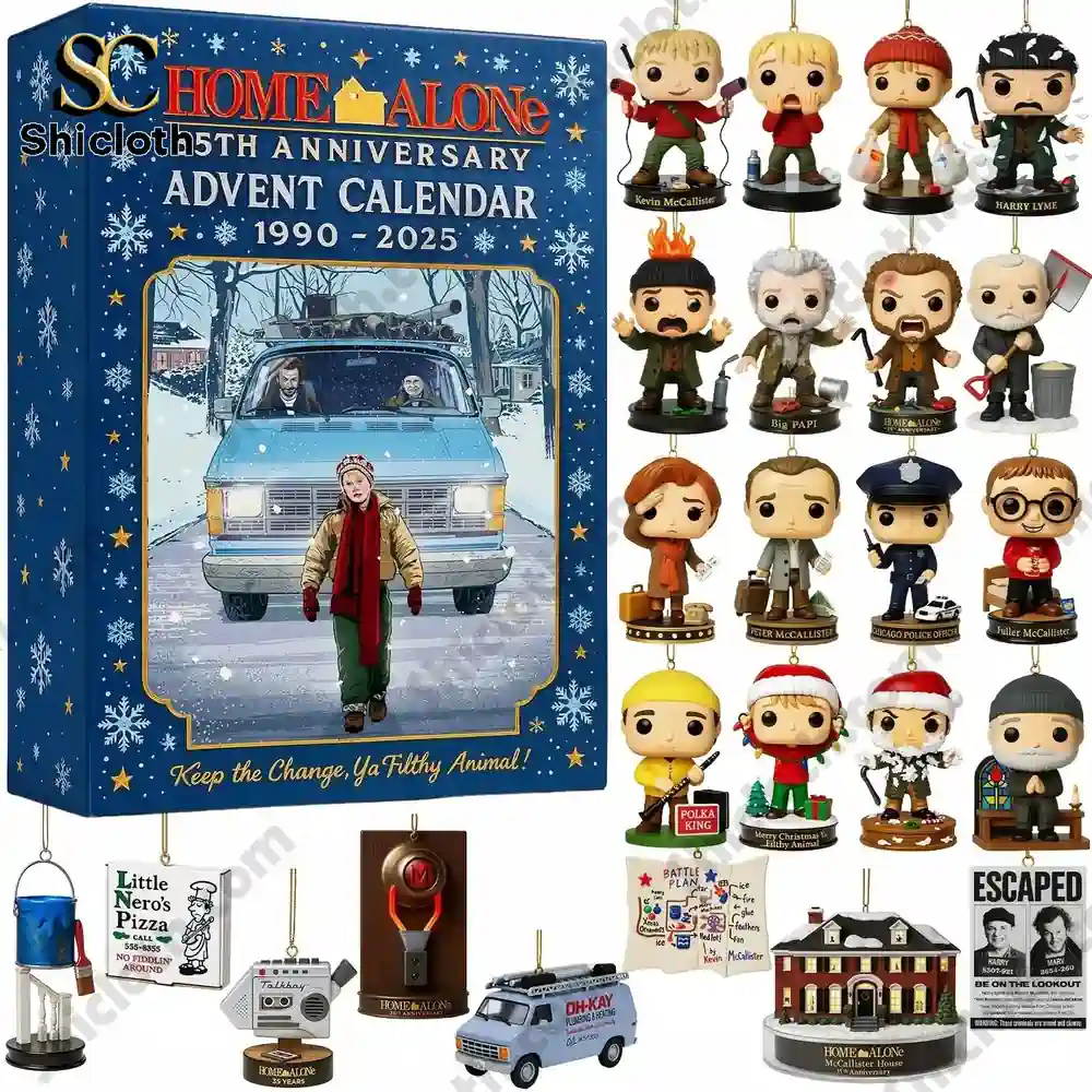 Home Alone 35th Anniversary Advent Calendar 2025 with collectible mini figures.