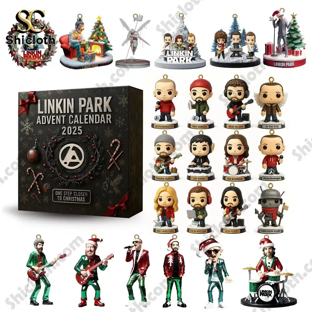 Linkin Park Advent Calendar 2025 with collectible figures and ornaments.