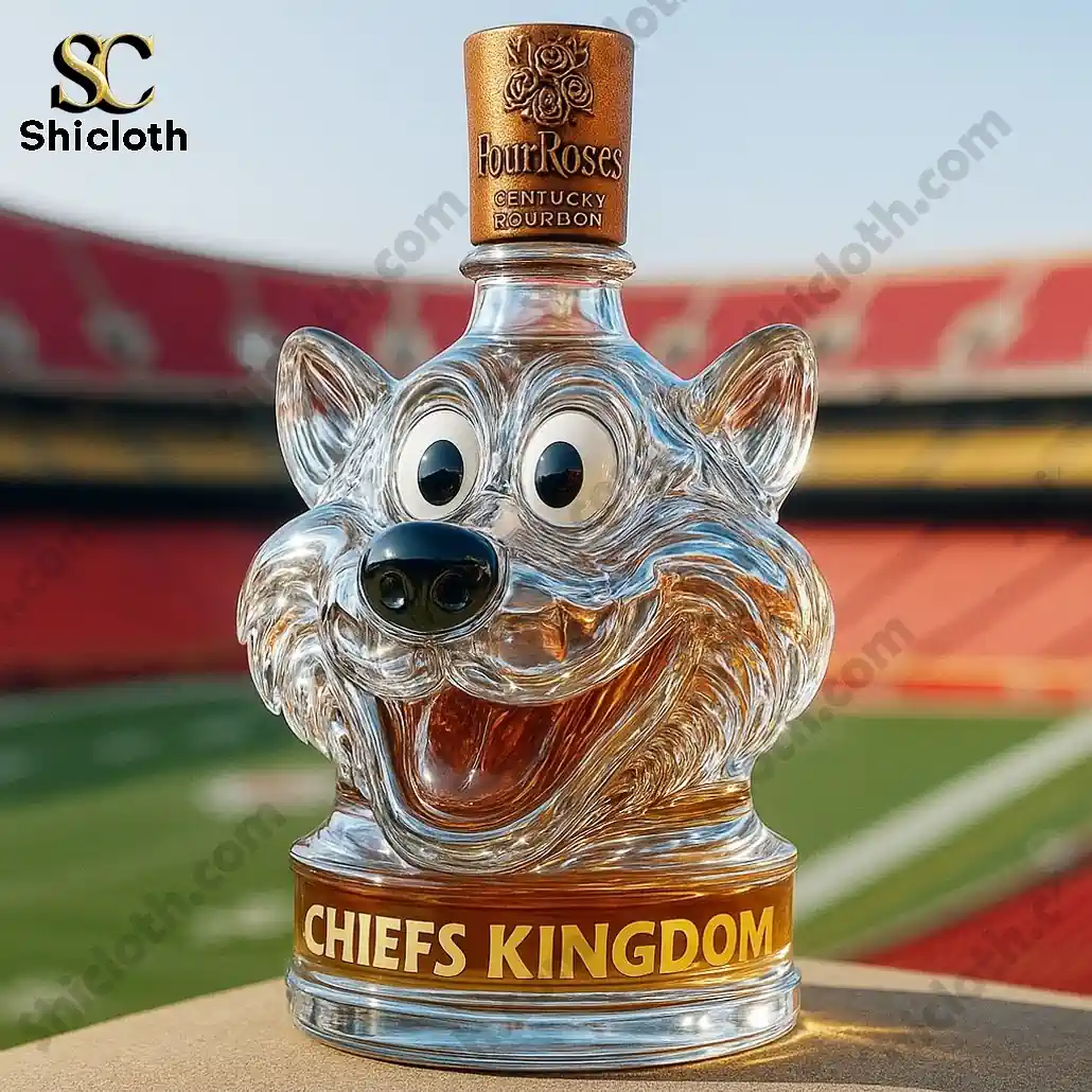 PREMIUM  KC Wolf Chiefs Whiskey Bottle