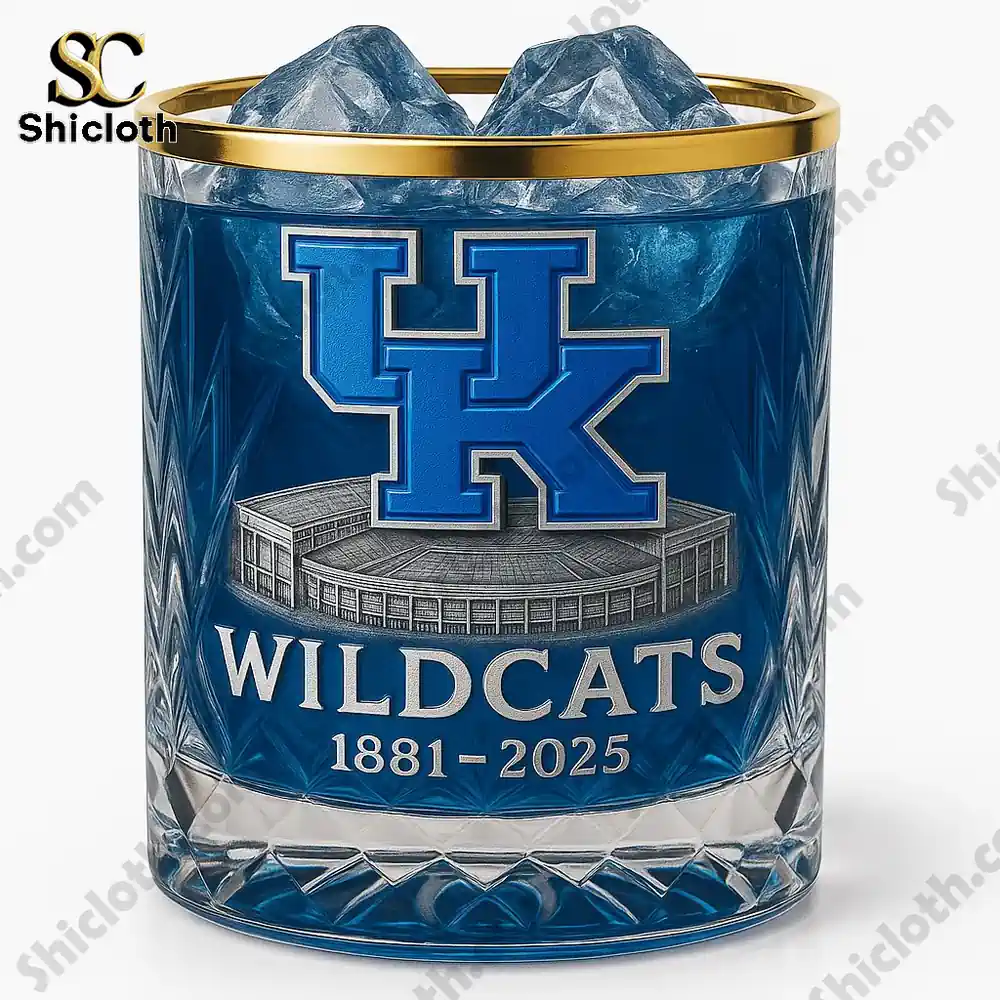 Kentucky Wildcats Men's Football Team's 144th anniversary Whiskey Glass