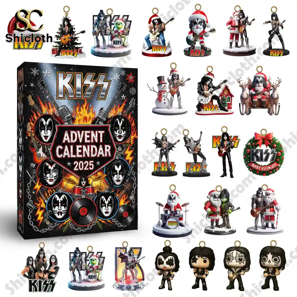 Kiss Band Premium Advent Calendar 2025 3 Kiss advent calendar 2025 with multiple band themed figurines.