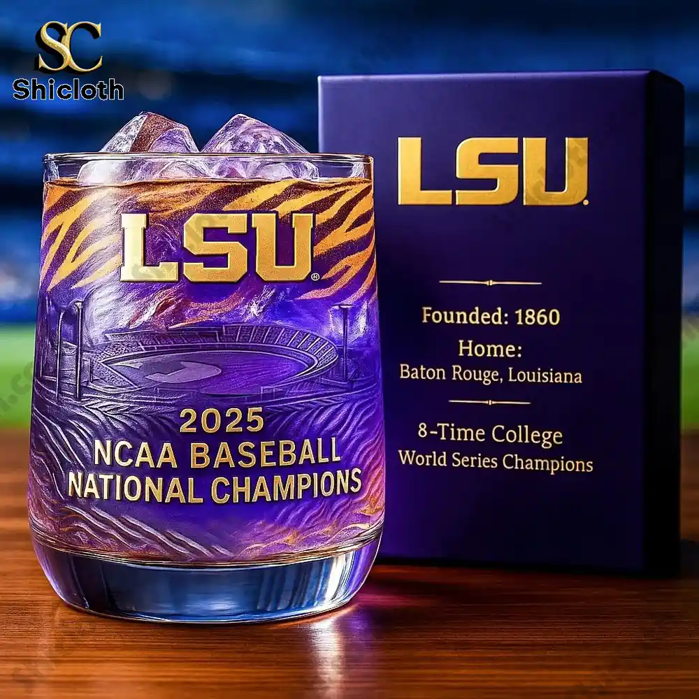LSU 2025 NCAA National Champions Whiskey Glass