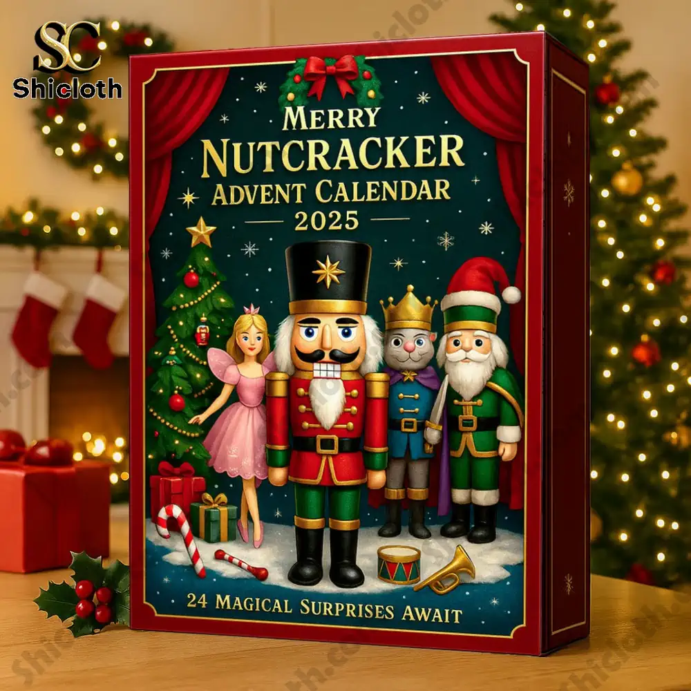 Merry Nutcracker Advent Calendar 2025 holiday box design.