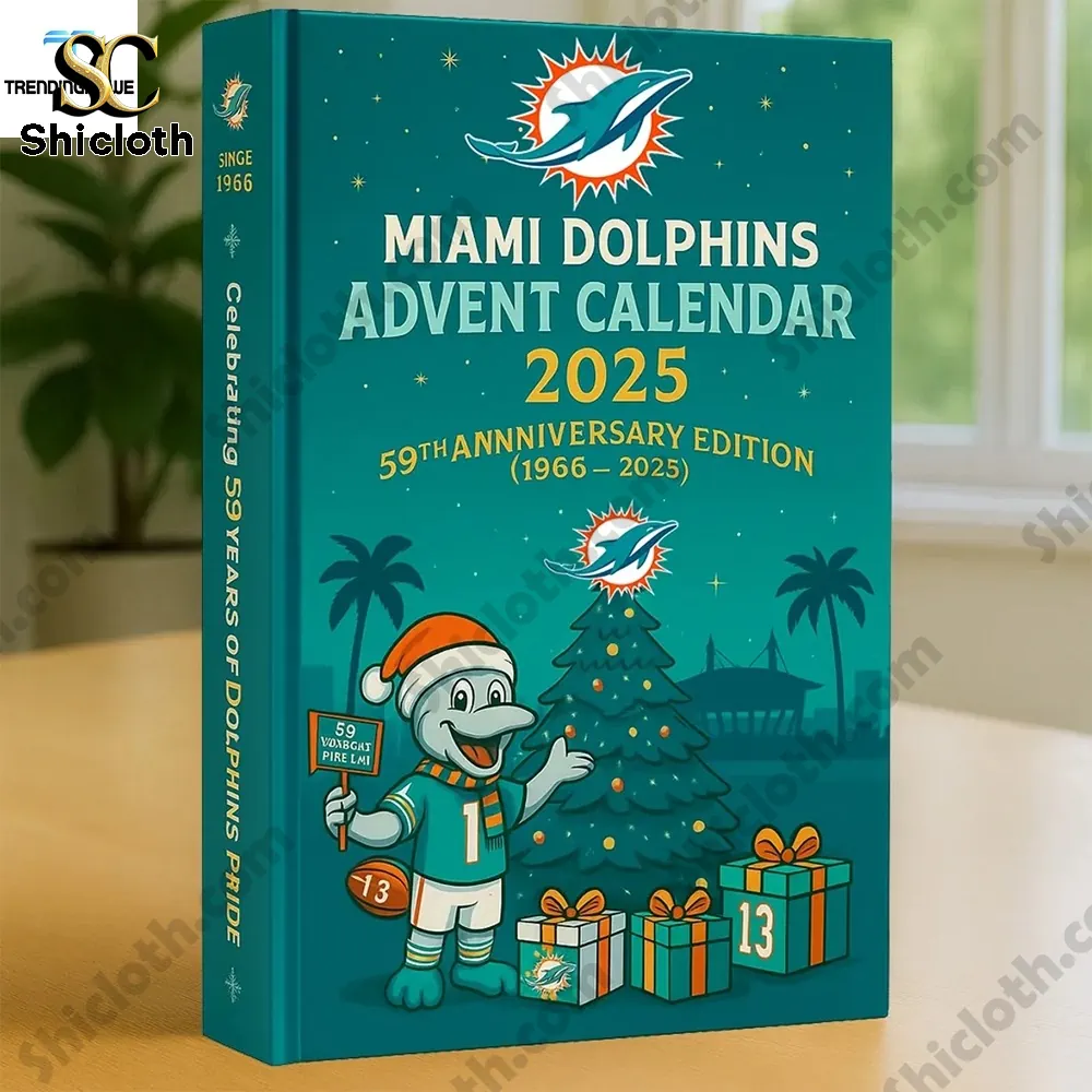 Miami Dolphins 2025 advent calendar anniversary edition box.