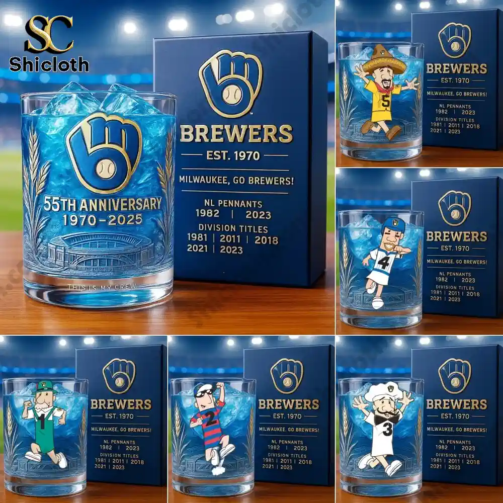 Milwaukee Brewers 55th Anniversary Whiskey Glass 4 Milwaukee Brewers 55th Anniversary Whiskey Glass - Image 4