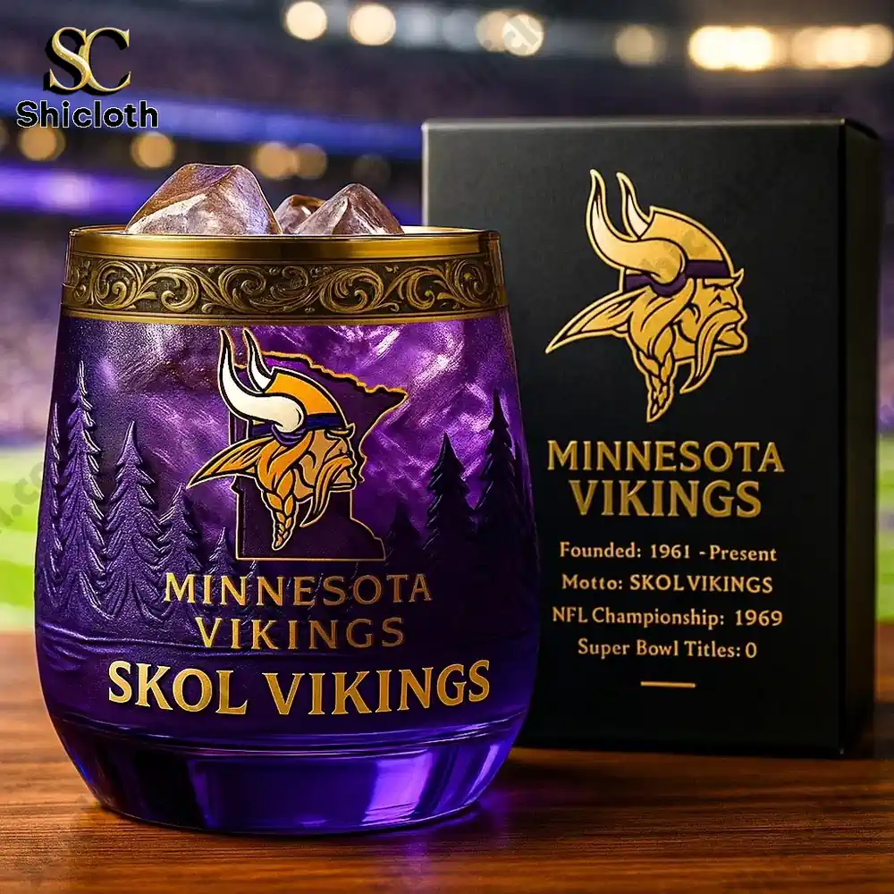 Minnesota Vikings Whiskey Glass