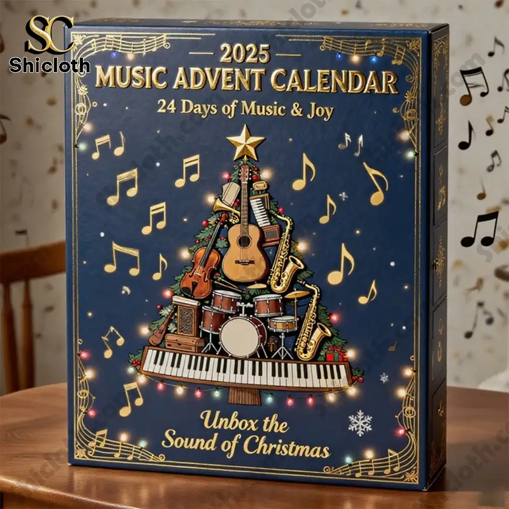 Music Advent Calendar 2025 box with festive musical design.