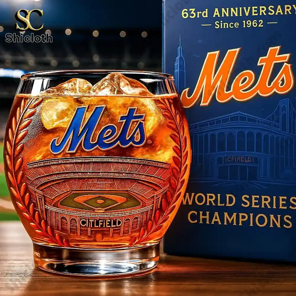 New York Mets 63rd Anniversary Whiskey Glass