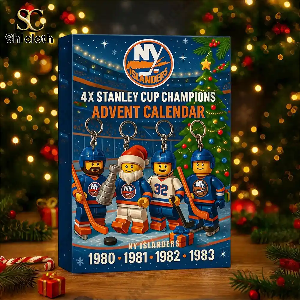 Los Angeles Dodgers Advent Calendar with Lego-style baseball figures and Christmas theme.