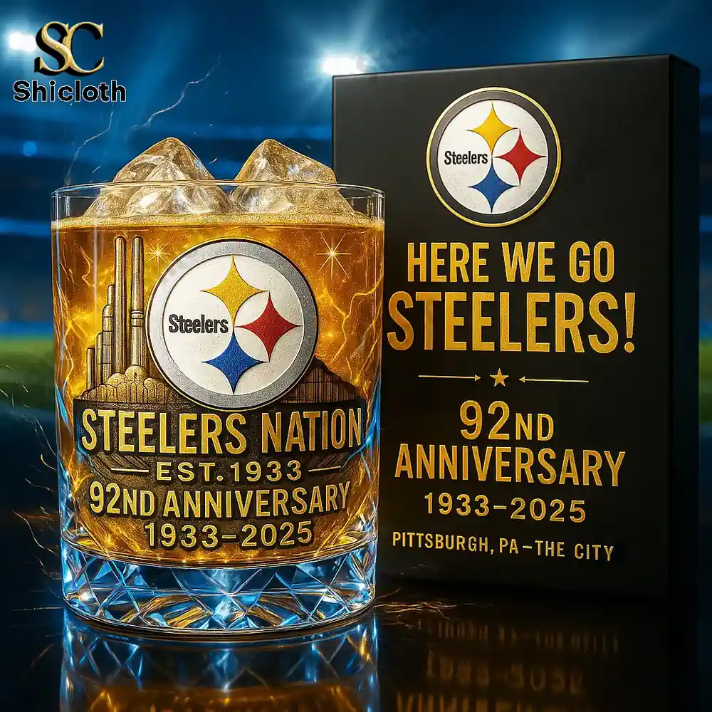 Pittsburgh Steelers 92nd Anniversary Whiskey Glass